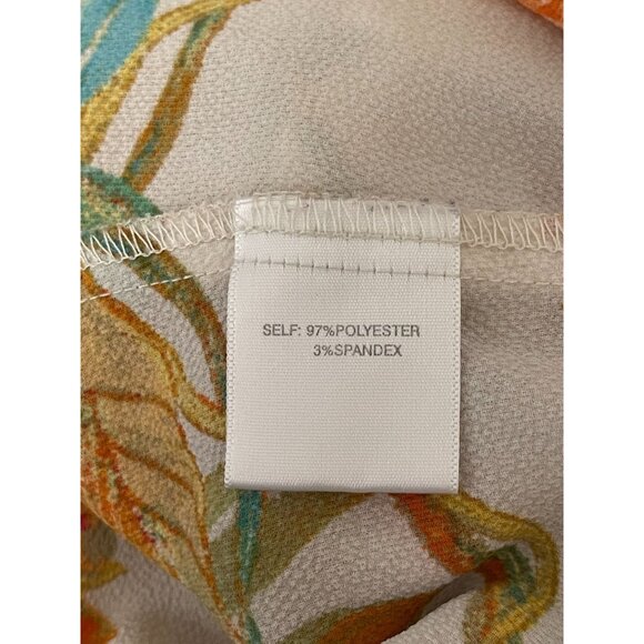 Rose & Olive Plus Size 1X Floral Feminine Flutter Sleeve Ruffle Neck Blouse Top - Picture 9 of 10